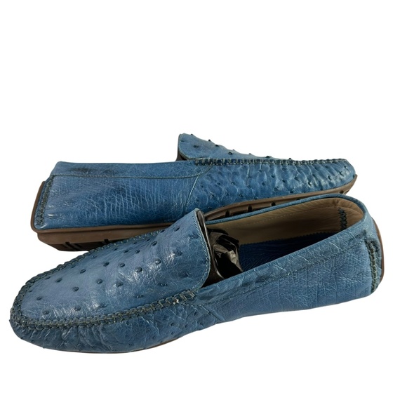 Genuine Aldo Brue Blue Genuine Walking Pillow Ostrich Driving Shoes Size 10 main image 10